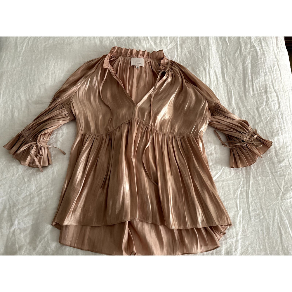 Cinq A Sept Satin Pleated Blouse Size Small